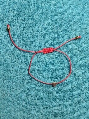 Adjustable Red Gold Heart String Bracelet